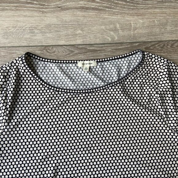 Max Studio Flared Sleeve Stretchy Crepe Tunic Blouse  Mini Dress - Picture 5 of 12